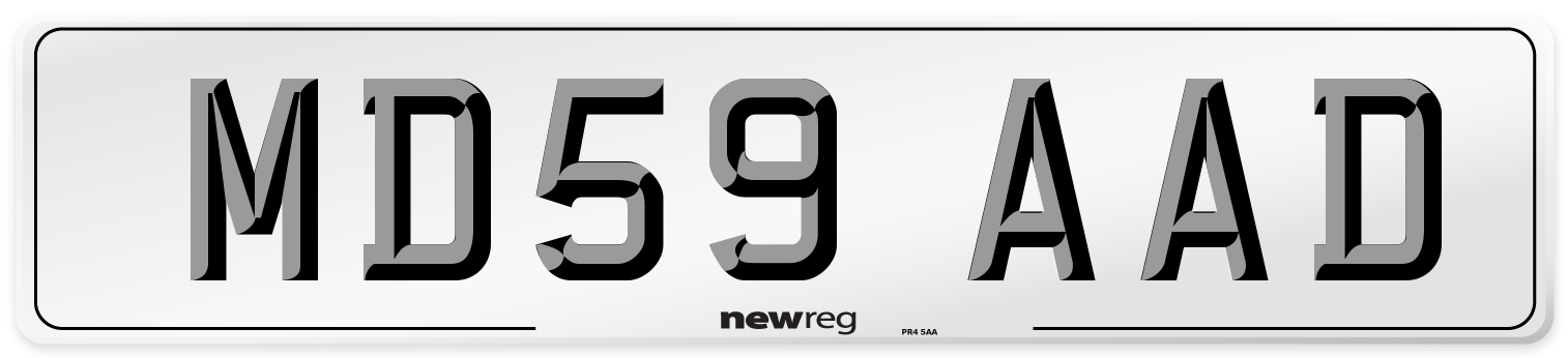 MD59 AAD Number Plate from New Reg